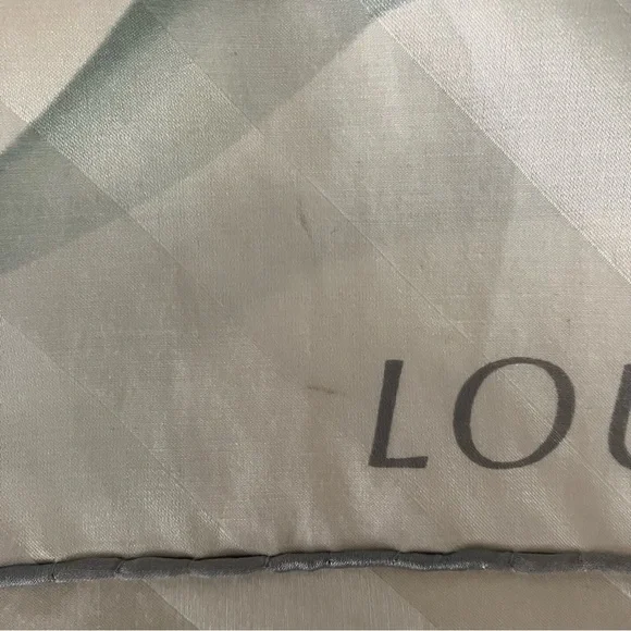 Louis Vuitton Ivory and Light Gray Silk Scarf